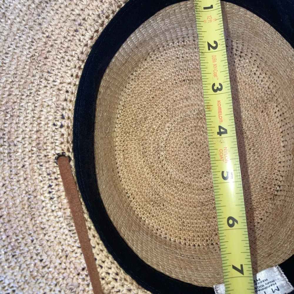 Made by Minga women’s wide Brim Straw Hat with Brown Band - Picture 7 of 7